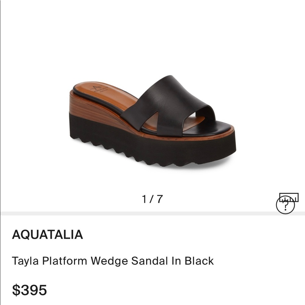 Aquatalia Platform Sandals Black/Brown size 8.5